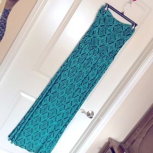 Beautiful Teal/Mint Long Strapless Maxi Dress